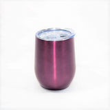 Made to order vacuum insulated wine holder | Custom laser engraving for a one-of-a-kind-gift | Metallic Plum